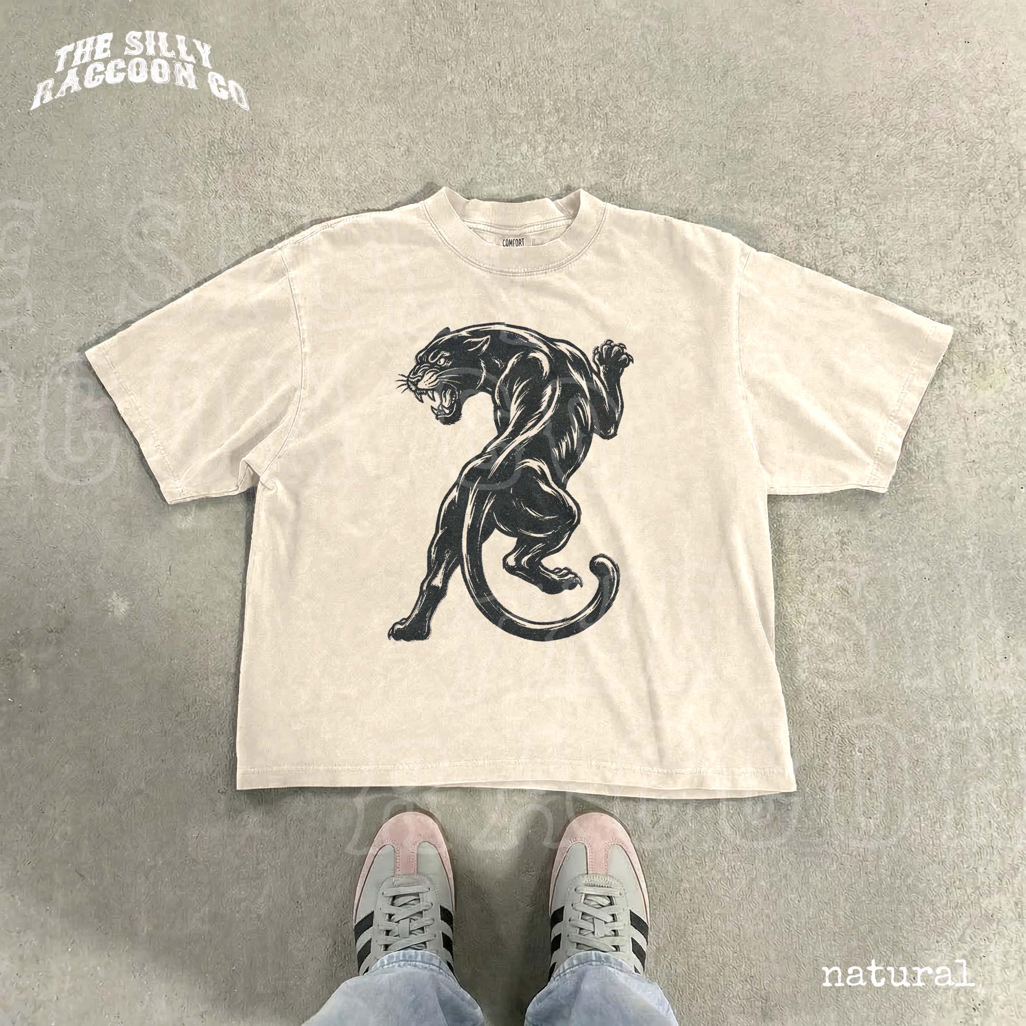 Vintage Black Panther Y2k Streetwear Tattoo Flash Comfort Colors Retro 90s Animal Tee (1)