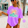 Happiness Comes Waves Summer Comfort Colors Salty Soul Summer Vacation Tee Ocean Coastal Summer Beach (1)