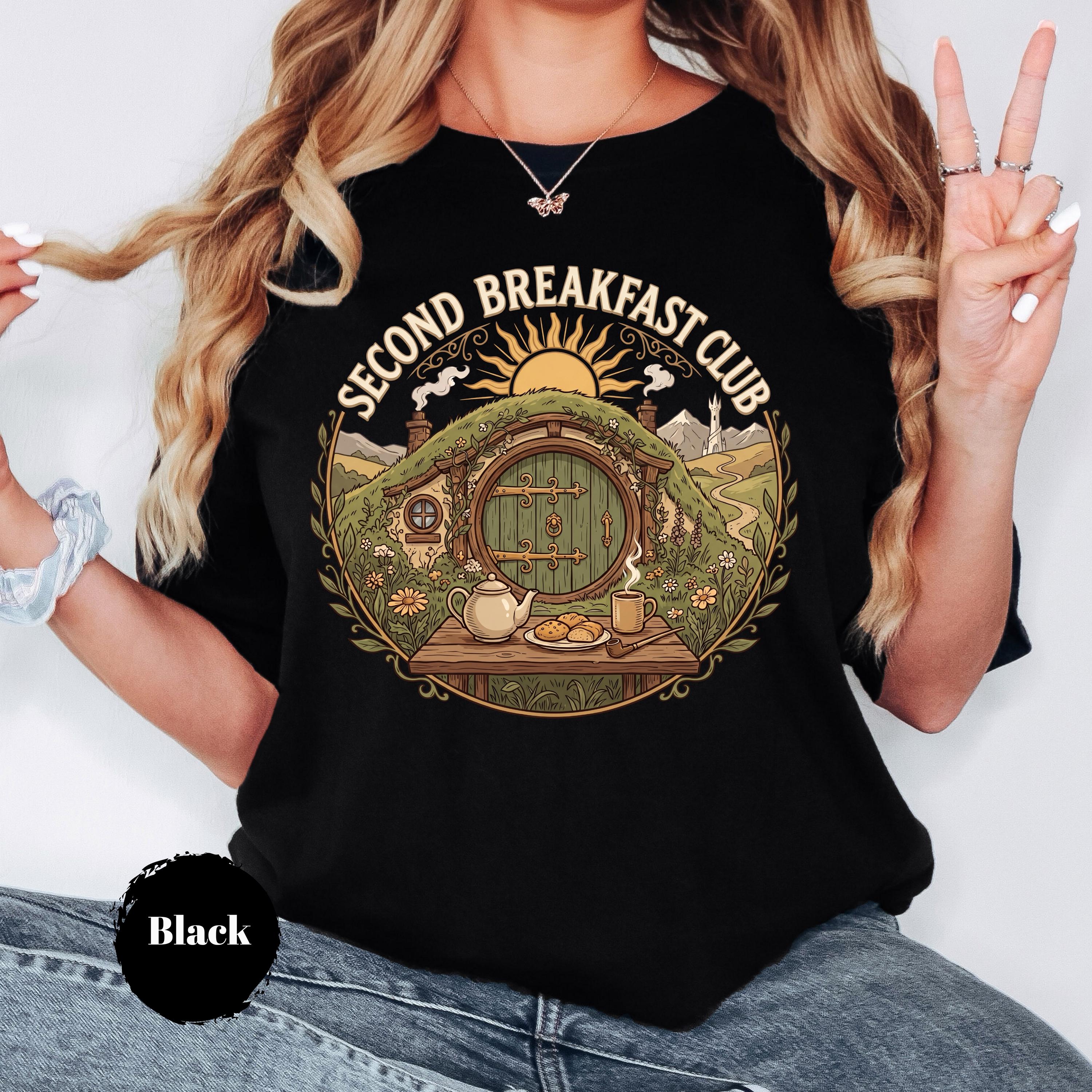 Second Breakfast Club Tee Ring Inspired Book Lover Hobbitcore Bookish Merch Dark Lord (2)