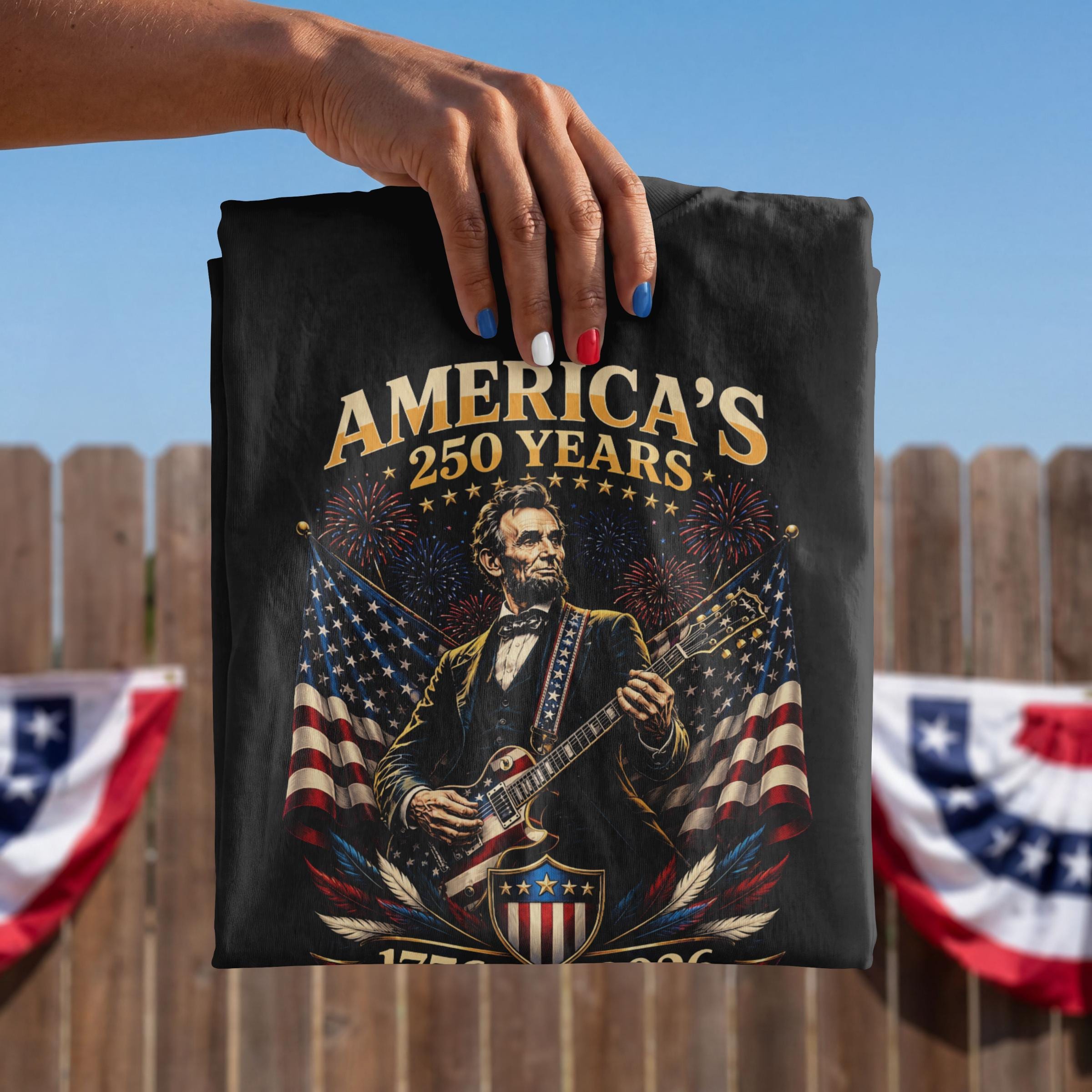 Usa 250 Year Tour Lincoln Playing Guitar 1776 2026 Patriotic 4th July Independence Day (2)