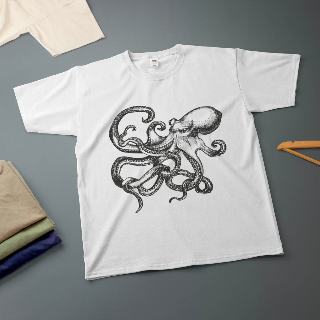 Octopus Ink Drawing Kraken Various Sizes Colours Tee Unisex T-shirt, Sweatshirt, Hoodie (2)