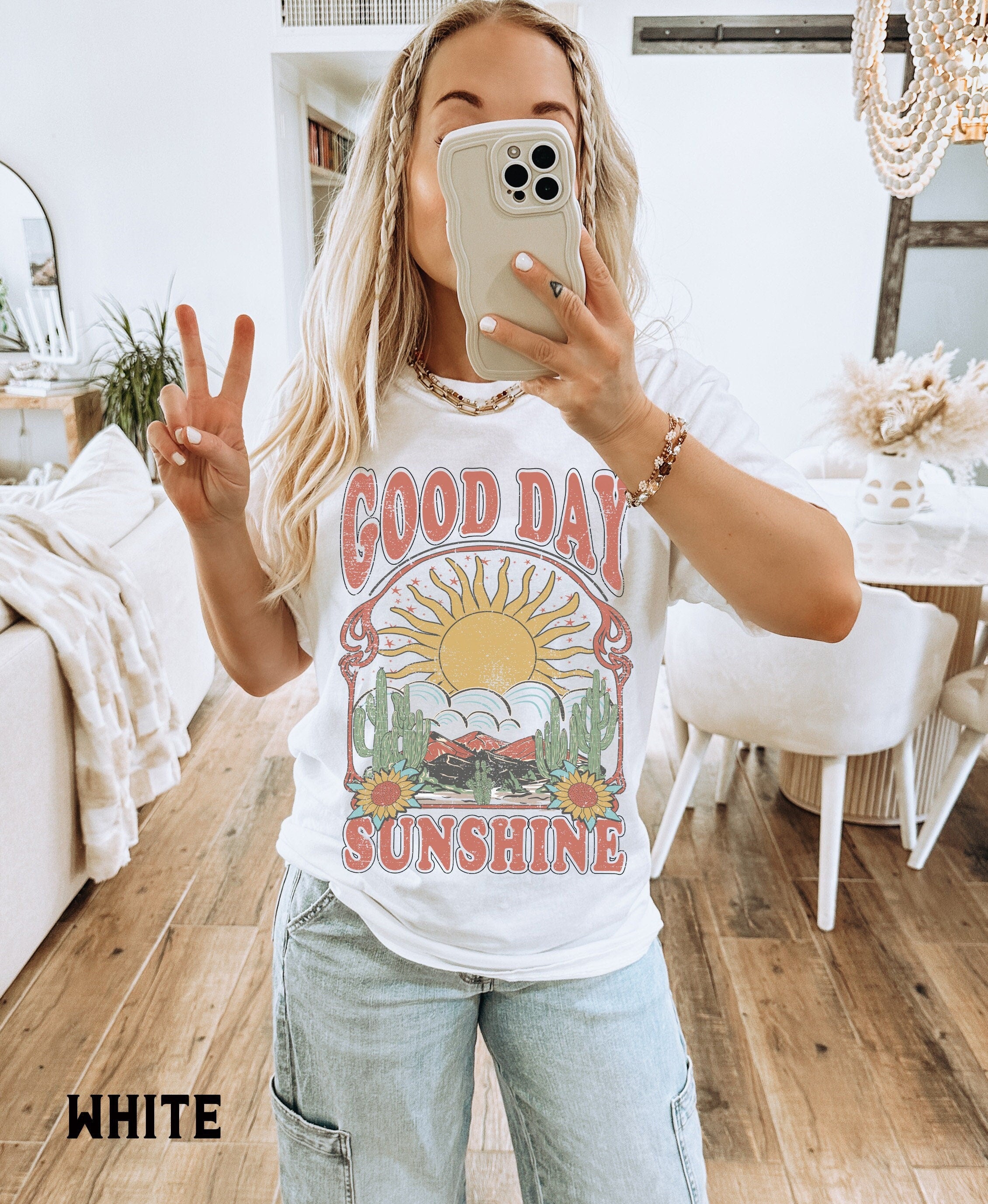 Good Day Sunshine Tee Comfort Colors Tee Sun Sun Boho Tee Retro 70s Hippie Oversized Tee (2)