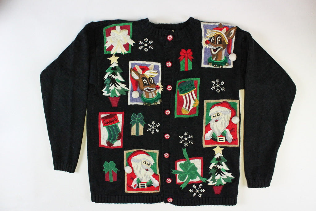 Pink Checkerboard,Medium, Christmas Sweater