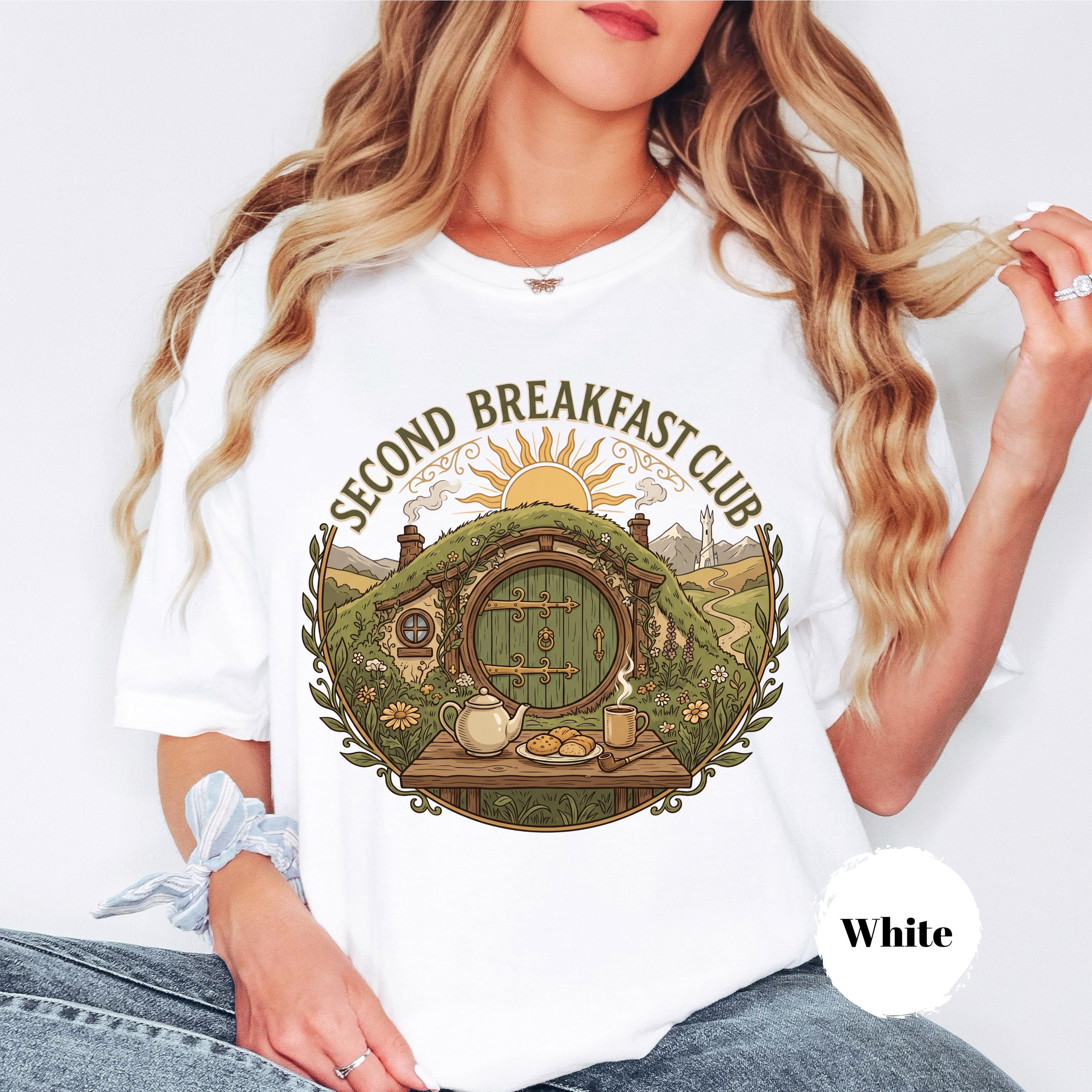 Second Breakfast Club Tee Ring Inspired Book Lover Hobbitcore Bookish Merch Dark Lord (3)