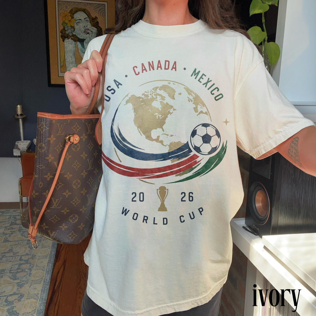 Usa Canada Mexico World Cup 2026 Globe Soccer Tournament International Football Fan Comfort Colors Tee (3)