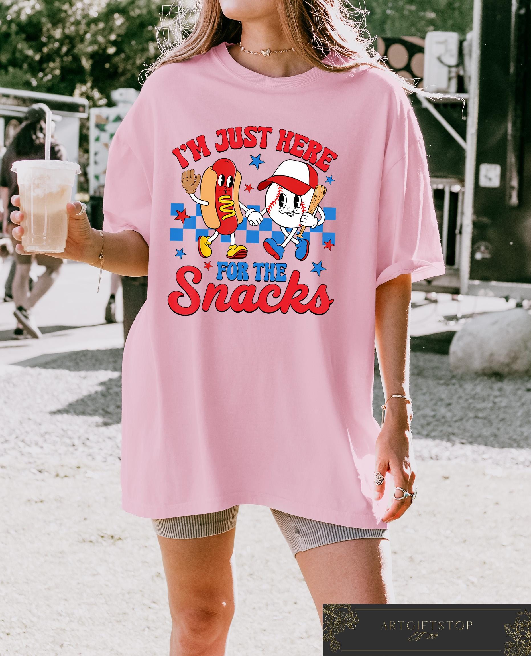 I'M Here Snacks Baseball Season Baseball Baseball Lover Game Day Sports Mom Tee (3)