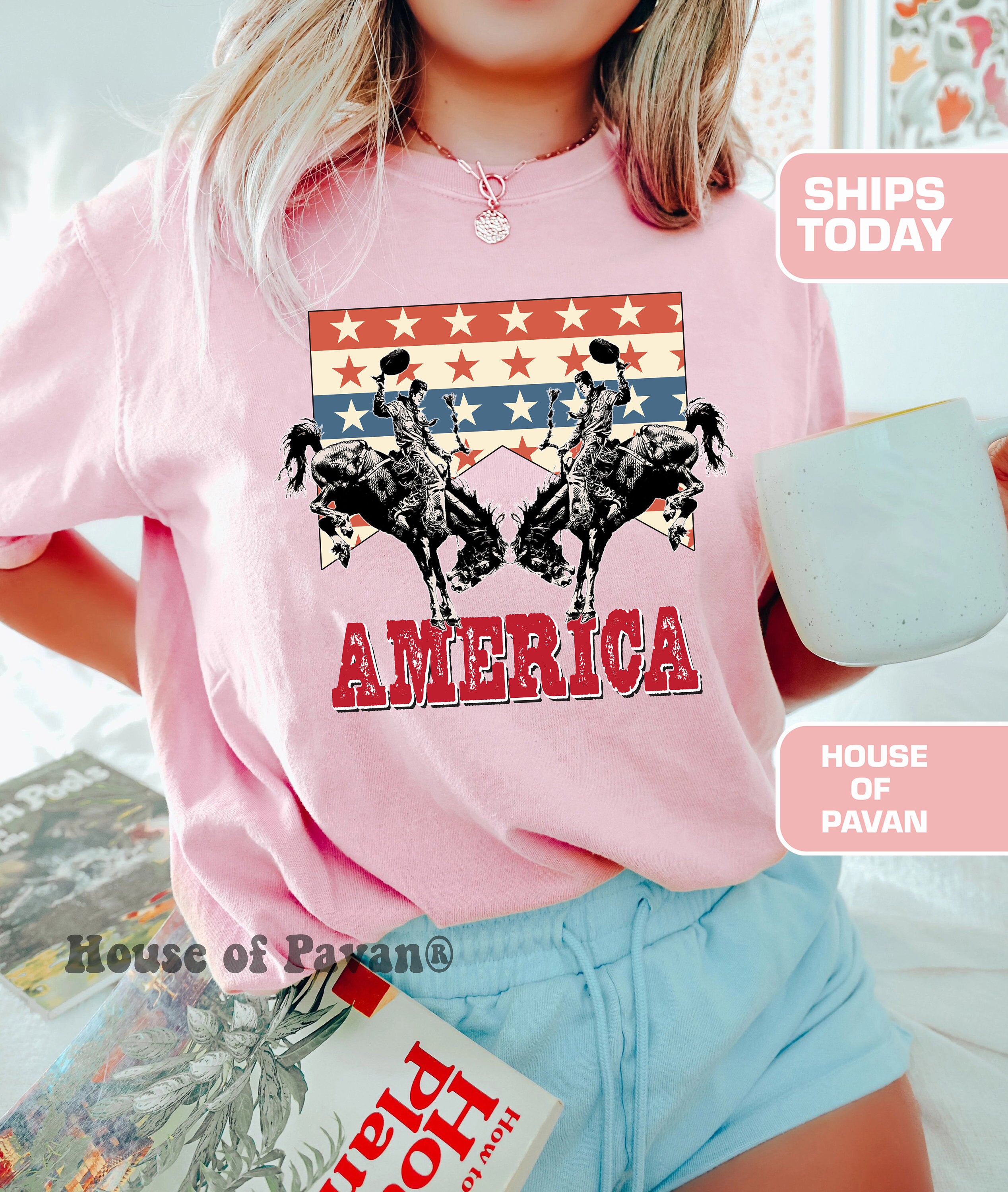 Western American Rodeo Comfort Colors Vintage Inspired Tee Western Western Country Music (3)
