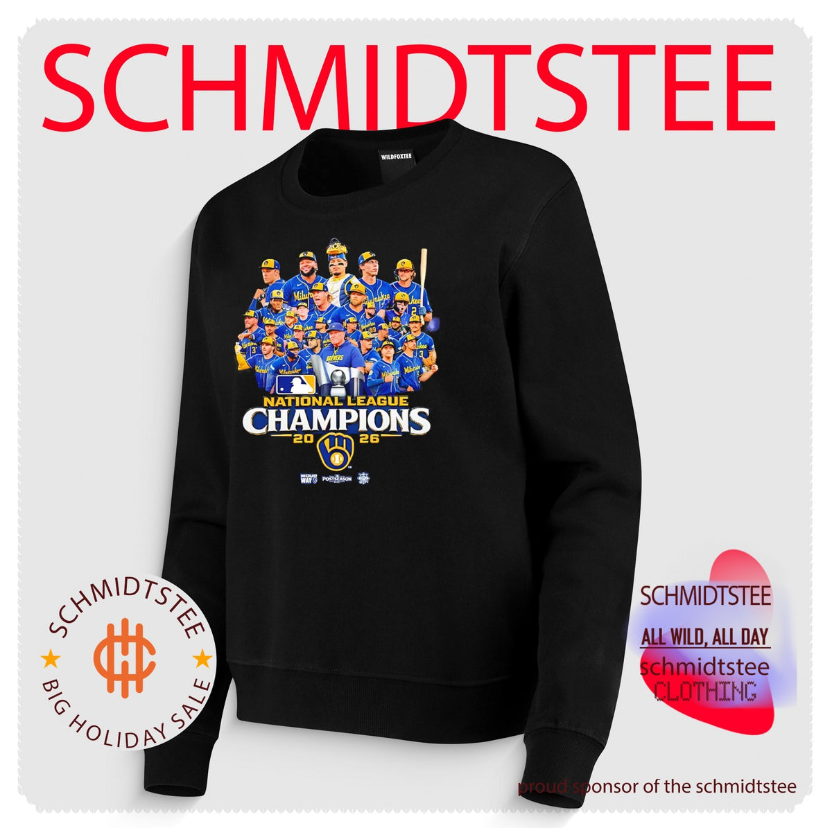 2026 NLCS National League Champions Milwaukee Brewers player collage shirt