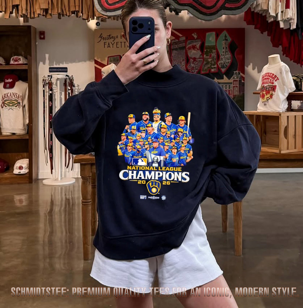 2026 NLCS National League Champions Milwaukee Brewers player collage shirt