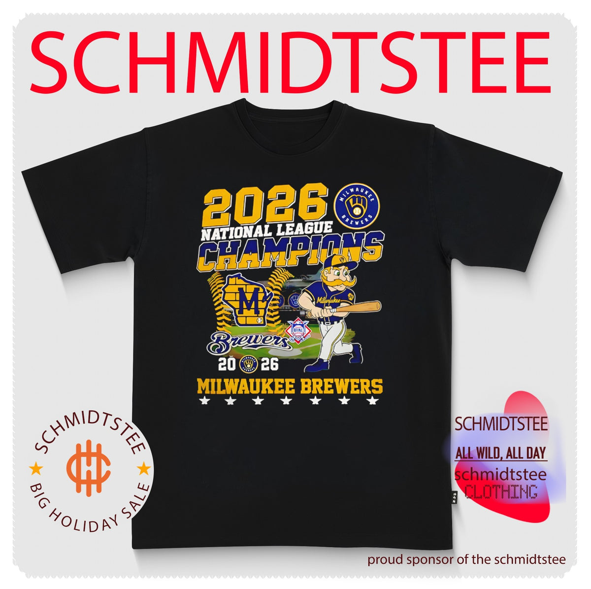 2026 National League Champions Milwaukee Brewers Mascot shirt
