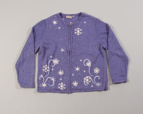 Snowflakes at Night-Large Christmas Sweater