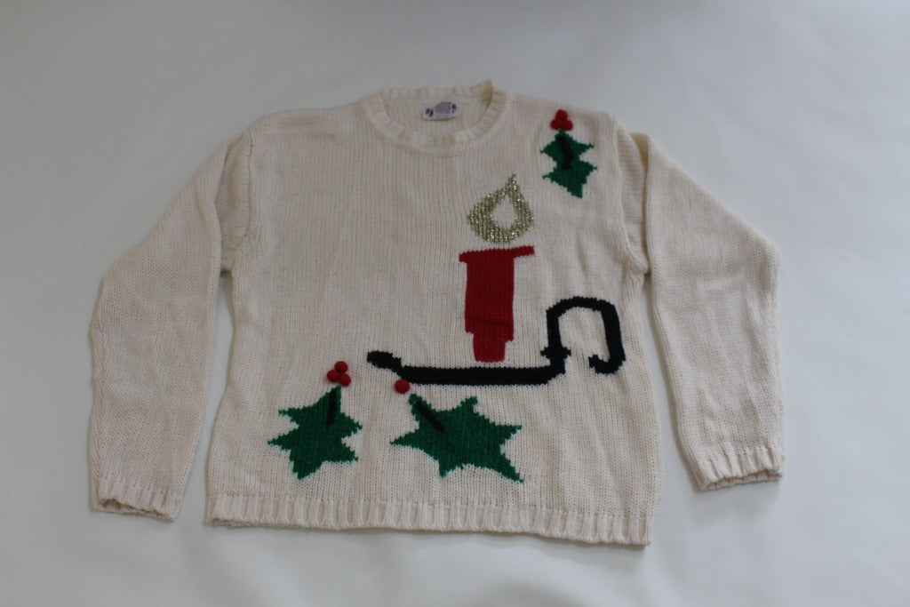 One Candle, Medium, Christmas sweater