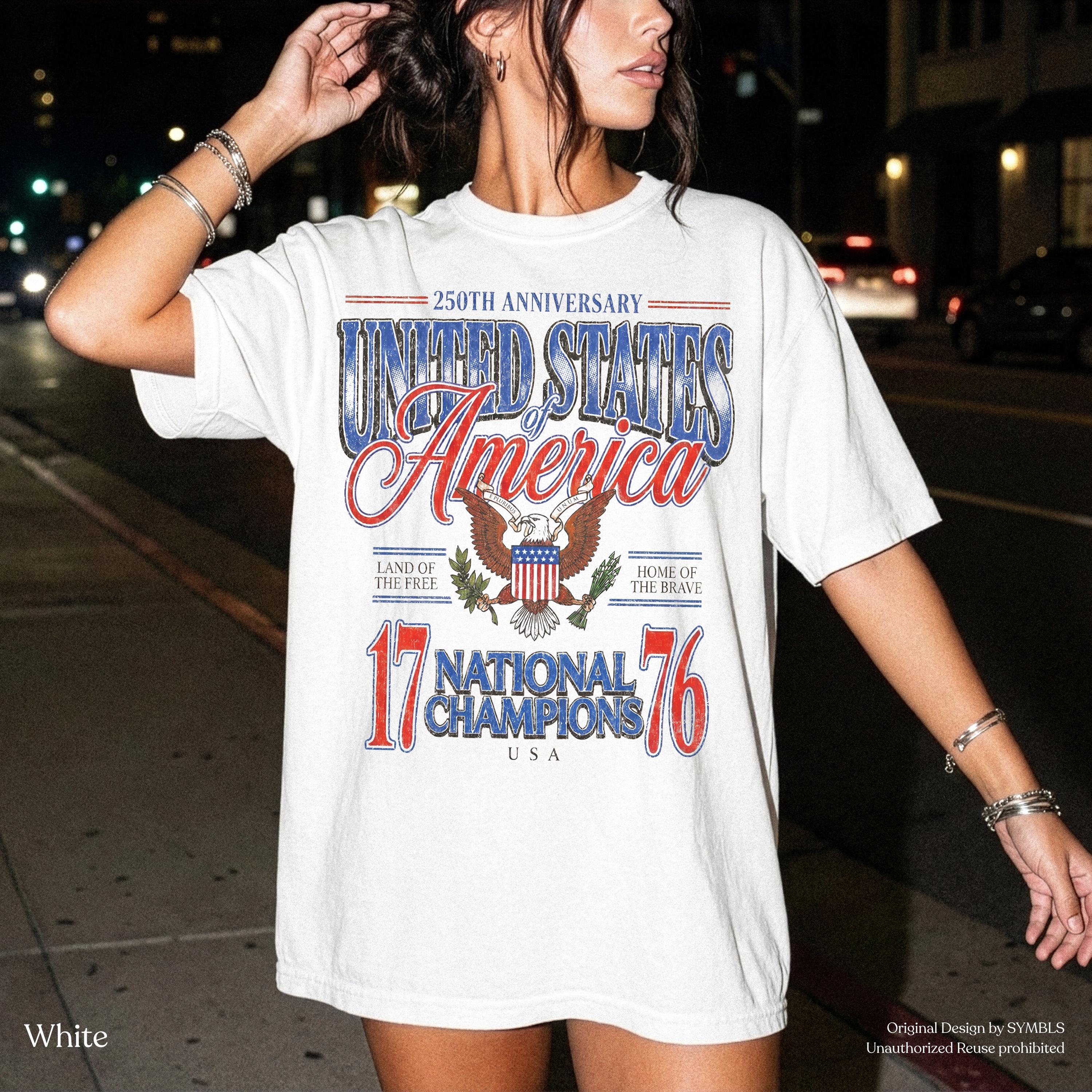 July 4th 1776 National Champions America 250th Anniversary Oversized Tee Distressed Americana (4)