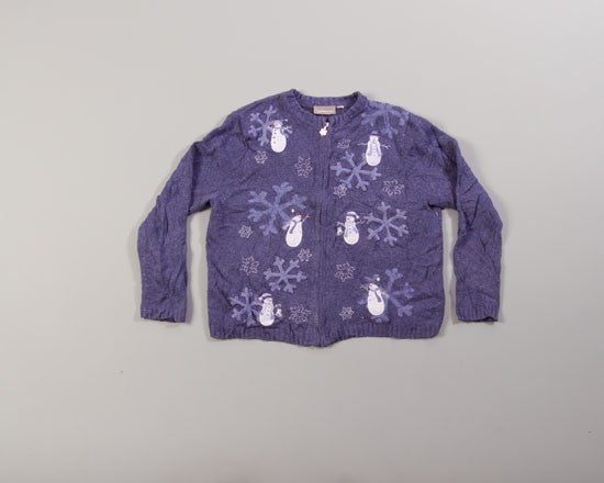 Snowmen And Their Ice Skates-Small Christmas Sweater