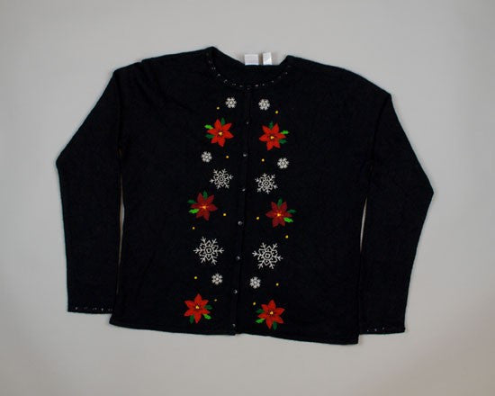 Pretty Poinsettias-Medium Christmas Sweater