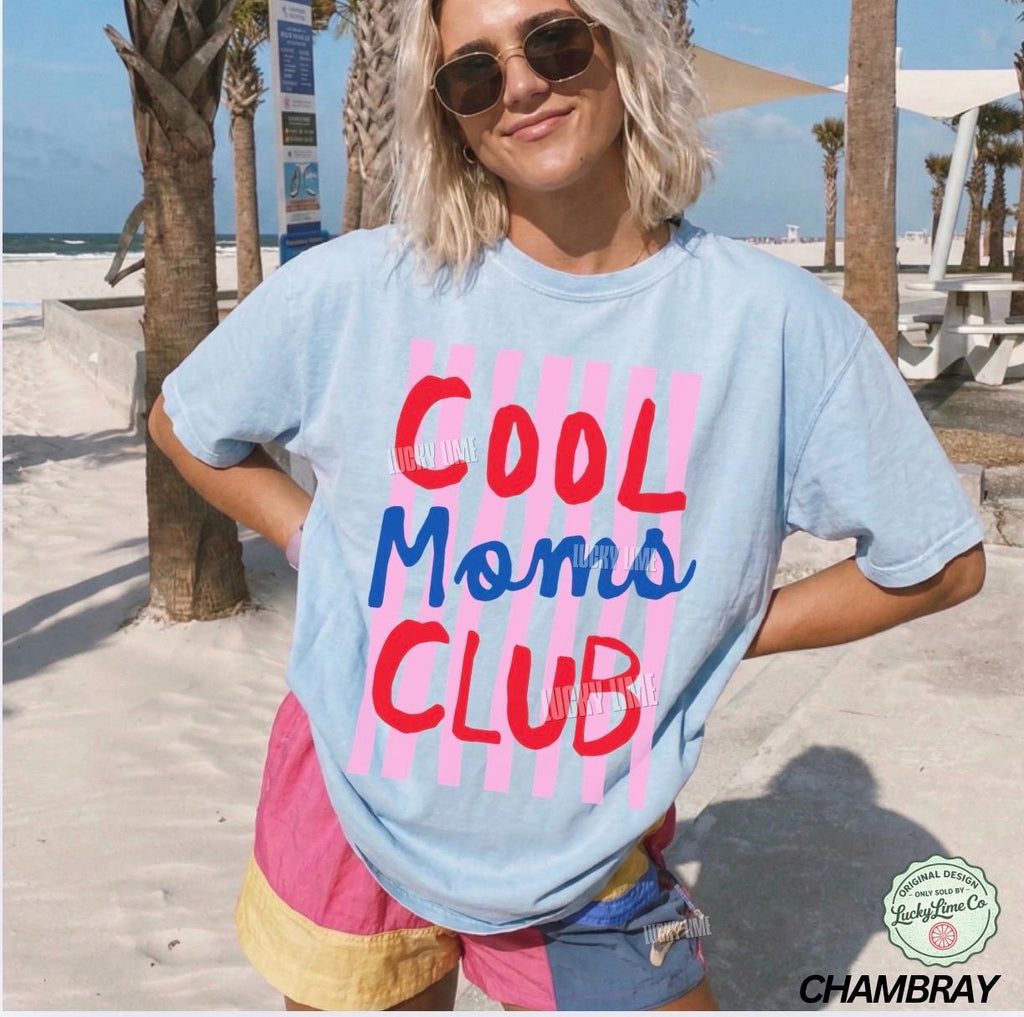 Moms Club Comfort Colors Mom Mama Tee Striped Mom Life Mother Day Mom (5)