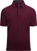 Mens Golf Shirt Moisture Wicking Quick-Dry Solid Short Sleeve Polo Shirts for Men