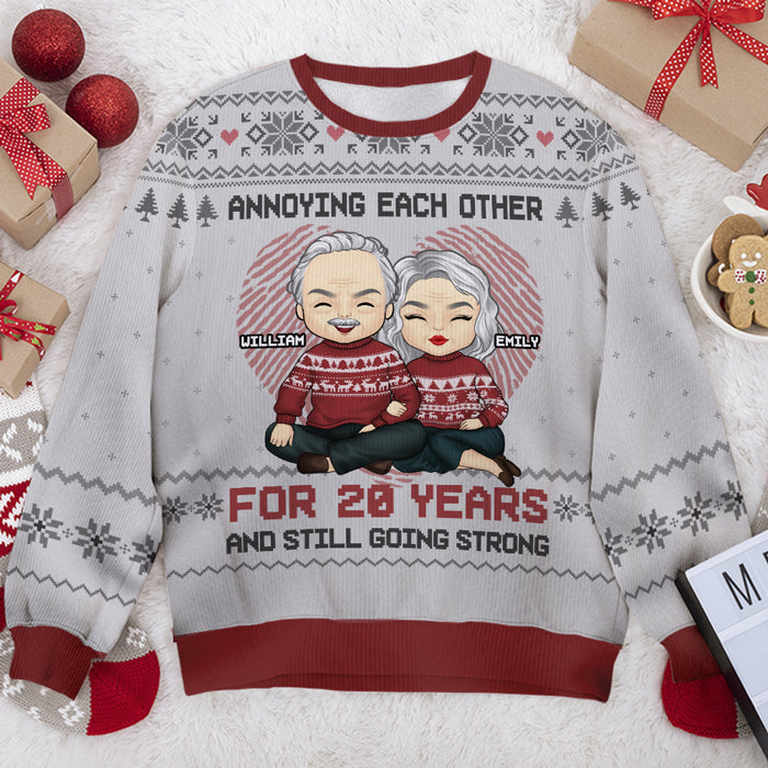 Annoying Couple For Years - Personalized Custom Unisex Ugly Christmas Sweatshirt, Wool Sweatshirt, All-Over-Print Sweatshirt - Gift For Couple, Husband, Wife