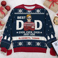 Best Dad Ever, Just Ask My Kids - Family Personalized Custom Ugly Sweatshirt - Unisex Wool Jumper - Christmas Gift For Dad, Grandpa, Husband