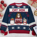 Best Cat Mom Cat Dad Ever - Cat Personalized Custom Ugly Sweatshirt - Unisex Wool Jumper - Christmas Gift For Cat Lovers, Mom, Dad