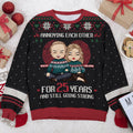 Annoying Each Other For Many Years - Personalized Custom Unisex Ugly Christmas Sweatshirt, Wool Sweatshirt, All-Over-Print Sweatshirt - Gift For Couple, Husband, Wife
