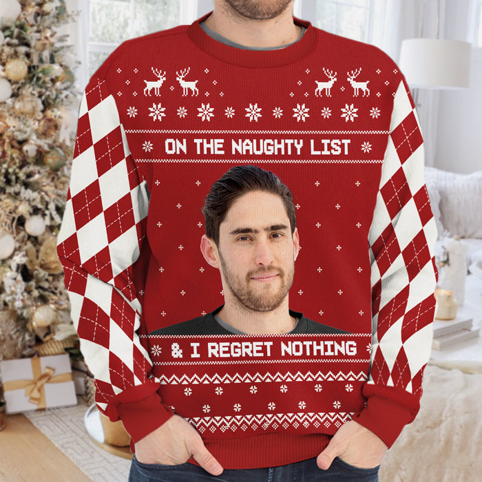 All I Want For Christmas - Personalized Custom Unisex Ugly Christmas Sweatshirt, Wool Sweatshirt, All-Over-Print Sweatshirt - Upload Image, Gift For Husband, Couple