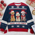 Christmas Dogs - Personalized Custom Unisex Ugly Christmas Sweatshirt, Wool Sweatshirt, All-Over-Print Sweatshirt - Gift For Dog Lovers