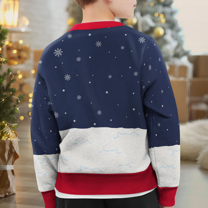 Christmas Is A Time For Family Kid - Family Personalized Custom Ugly Sweatshirt - Unisex Wool Jumper - Christmas Gift For Family