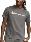 Men's Graphic Short Sleeve T-Shirt, Standard Fit, Classic Script Logo, Midweight 100% Cotton, Available in Regular and Big & Tall, Granite Heather, Medium