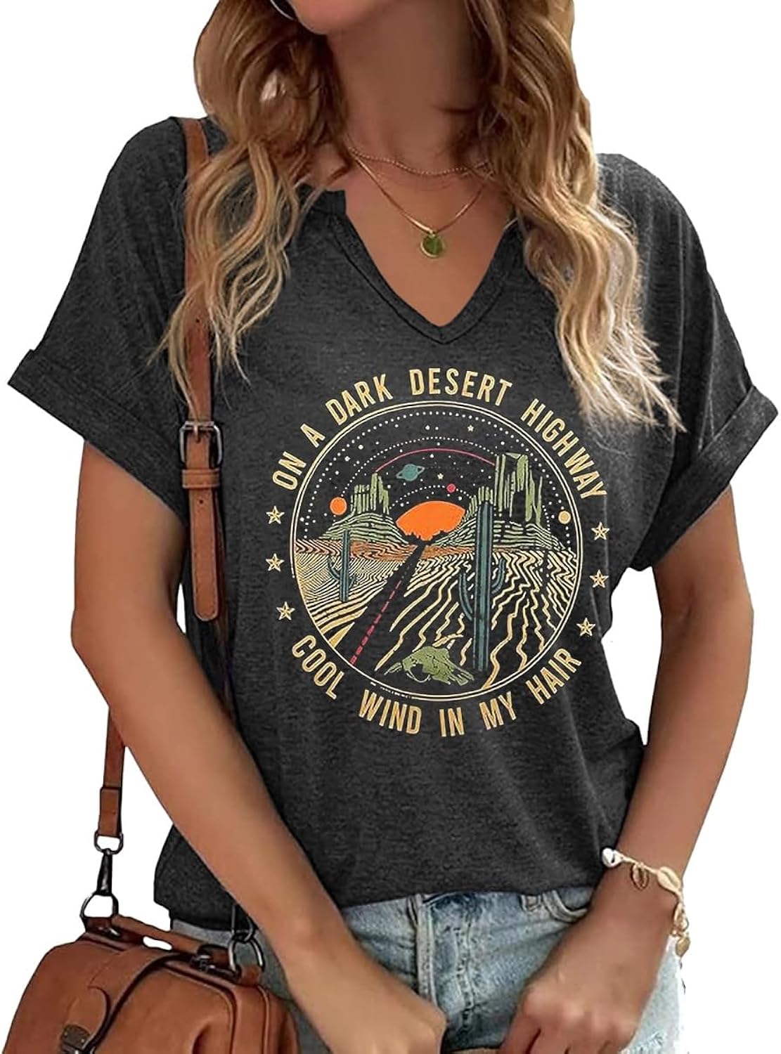 Womens Vintage Flowers V Neck Shirt Boho Floral Wildflowers Graphic Tee Casual Cottagecore Short Sleeve T Shirt