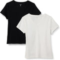 Women's Regular Fit 100% Cotton V-Neck Short Sleeve T-Shirt