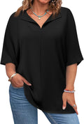 Womens Plus Size Tops Short Sleeve V Neck Tee Blouse Summer Loose Fit Casual Tunic Top XL-5XL