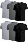 Men's Undershirts Moisture Wicking Crewneck T Shirts, Breathable Stretch Soft Tees for Men, 6 Pack