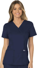 Scrubs Top for Women Mock Wrap with 3 Pockets, Soft, 2-Way Stretch & Durable Fabric - WW610