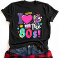 80s Shirts Women 1980s Party Graphic Tee Tops Retro 90s Disco Music Themed Party T-Shirt Short Sleeve Casual Outfits