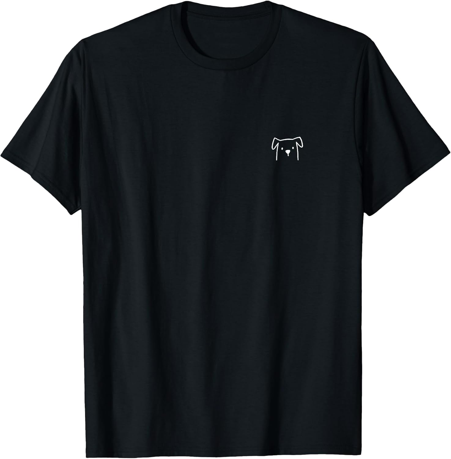 Small Dog Face Dog Lover Funny Dog Minimalist Subtle T-Shirt