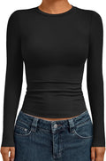 Womens Long Sleeve Shirts Basic Compression Tops Slim Fit Crew Neck Layering Underscrubs Y2K Going Out Clothes