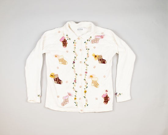 Rosy Stockings-Medium Christmas Sweater