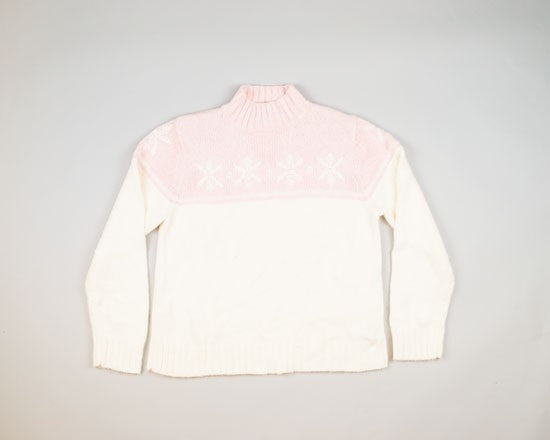 Pink And White Christmas-Medium Christmas Sweater