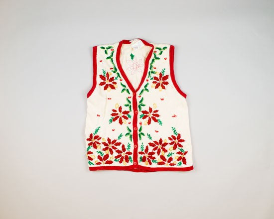 Piles Of Poinsettias-Small Christmas Sweater