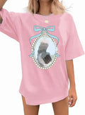 Magic Kingdom Tshirts for Women Cute Castle Shirt Oversized Bows Graphic Tee Family Vacation Short Sleeve Tops