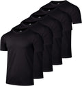 5 Pack: Men's Dry-Fit Short Sleeve Crew Neck T Shirts Fitness Running Gym Workout Cool Exercise Athletic Tee