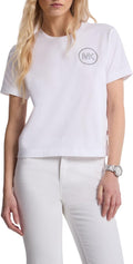 Women's Studded Mk Charm Cropped T-Shirt