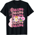 Girl Retro Bruno First Name Personalized Groovy 80's T-Shirt