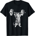 Funny Cat Gym Workout Deadlift Cat Meme Gym Pump Kitten T-Shirt