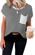 Women's Casual Short Sleeve Loose Tunic Tops Lightweight Knit Spring Pullover Sweater Blouses