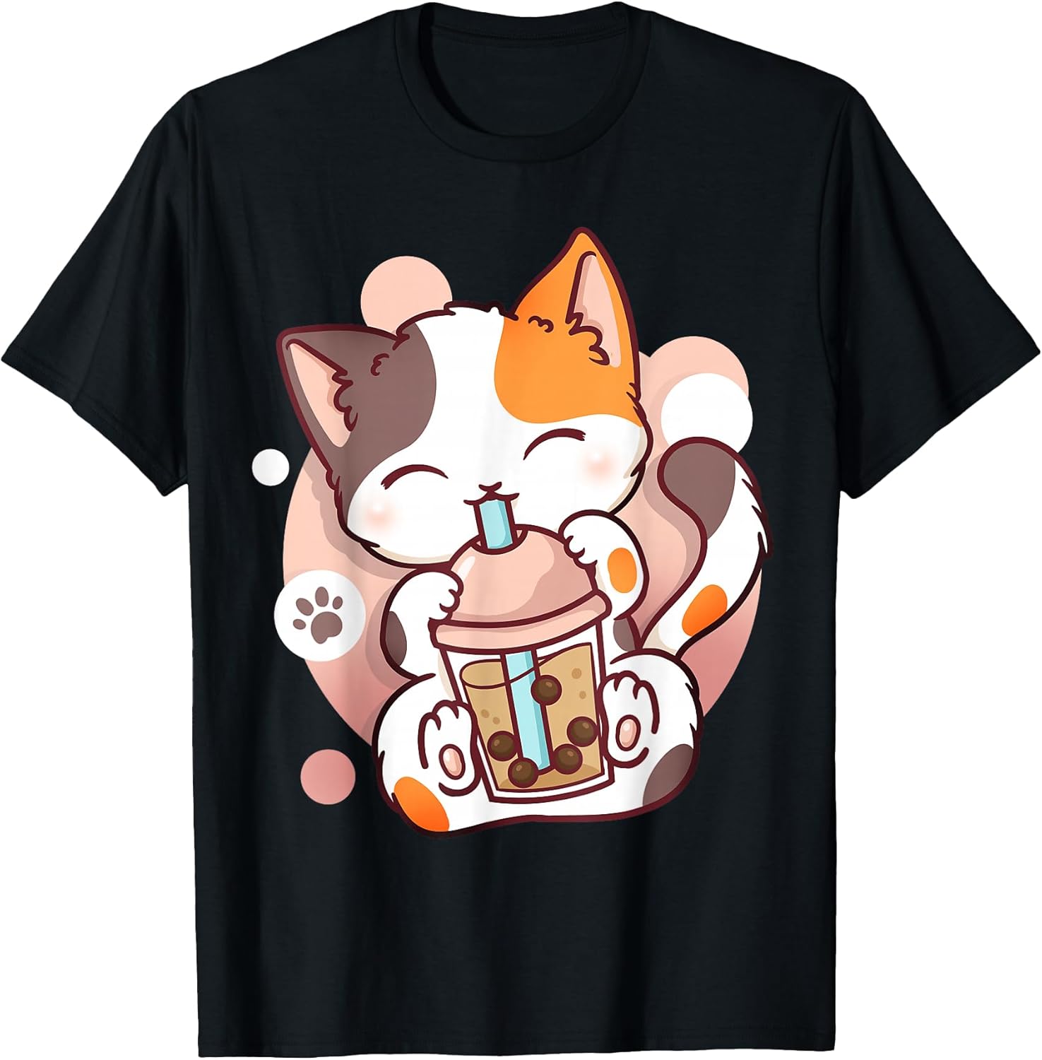 Cat Boba Tea Bubble Tea Anime Kawaii Neko T-Shirt Small