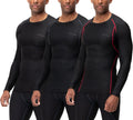 3 Pack Men's UPF 50+ Long Sleeve Compression Baselayer Shirts Quick Dry, Cool Gear for Running Gym and Workouts