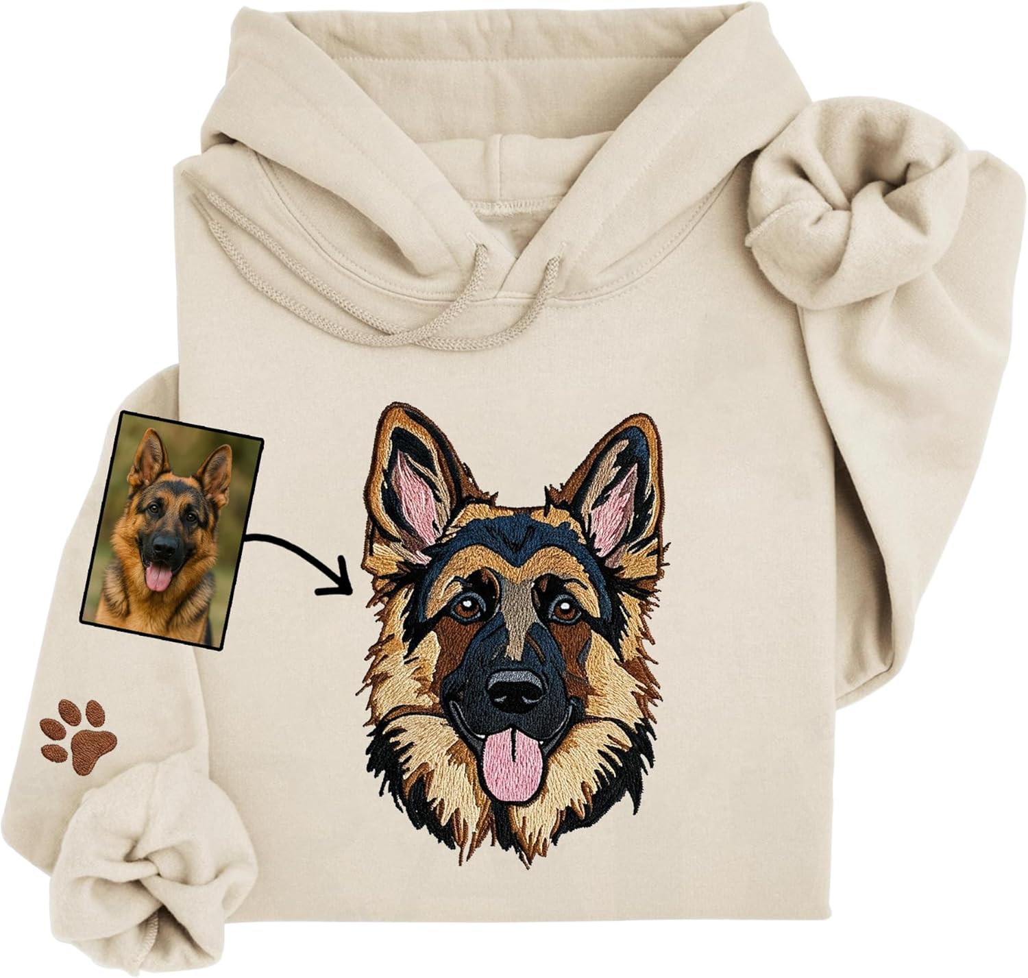 Custom Embroidered Dog Mom Sweatshirt and Hoodie, Line Art Dog Cat Image, Personalized Portrait Shirt, Custom Dogs Name On Sleeve, Dogs Mom Sweatshirts, Pet Lover Gifts, Sweatshirts For Women