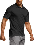 Men's Quick Dry Tactical Polo Shirt, Lightweight Breathable Performance Polo, Short Sleeve UPF 50+ Outdoor Golf Shirt